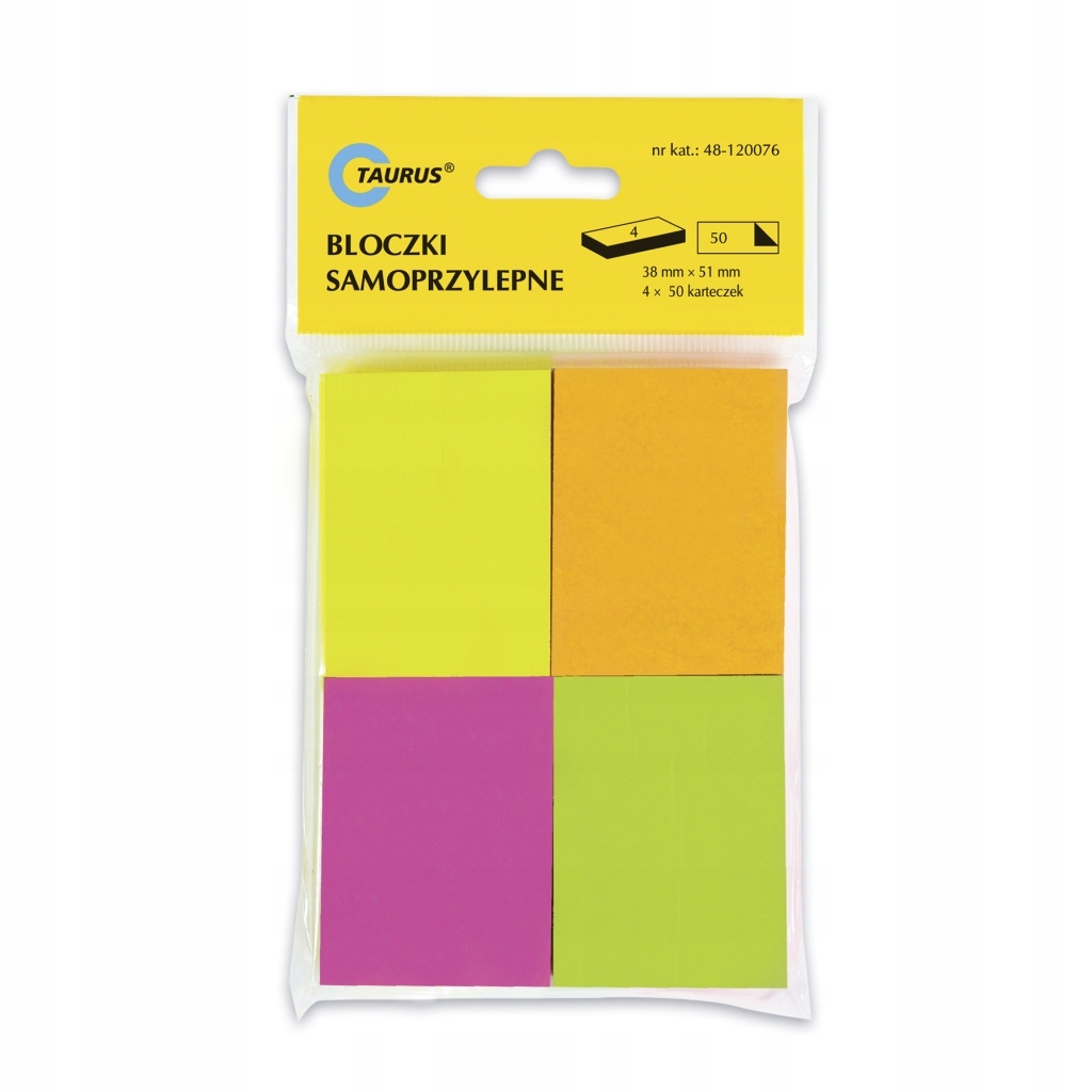 

Bloczek karteczki samoprzylepne 38x51mm 4szt