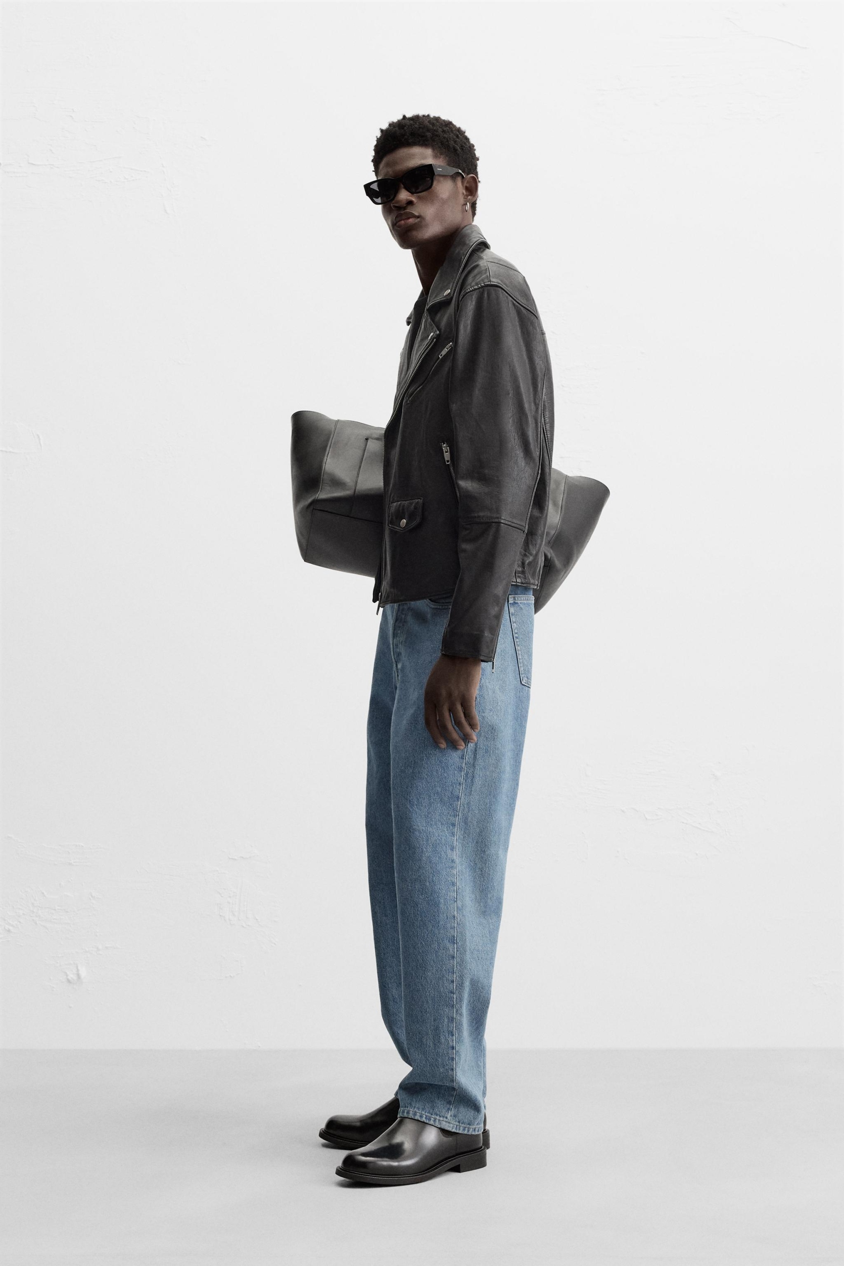 ZARA SKÓRZANA KURTKA L SKÓRA MĘSKA CZARNA BIKER RAMONESKA Rodzaj ramoneska