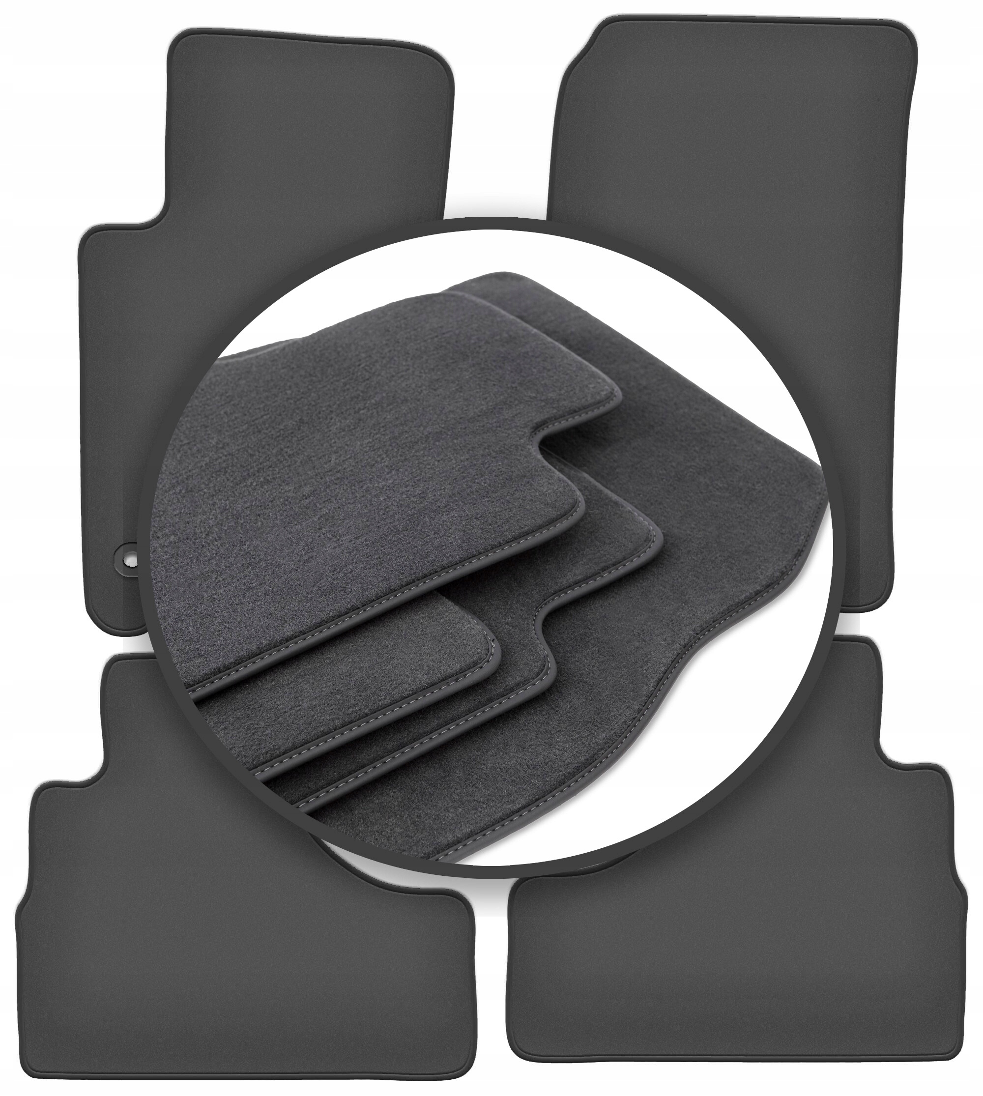 Šedé hrubé koberčeky do auta Jeep Cherokee Liberty Kj terénne 02-07