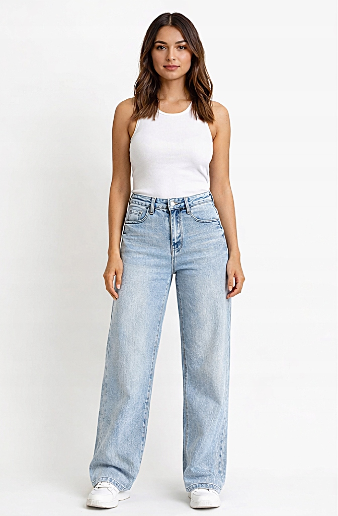 dámské džínové kalhoty švédské wide leg Adrixx velikost XL
