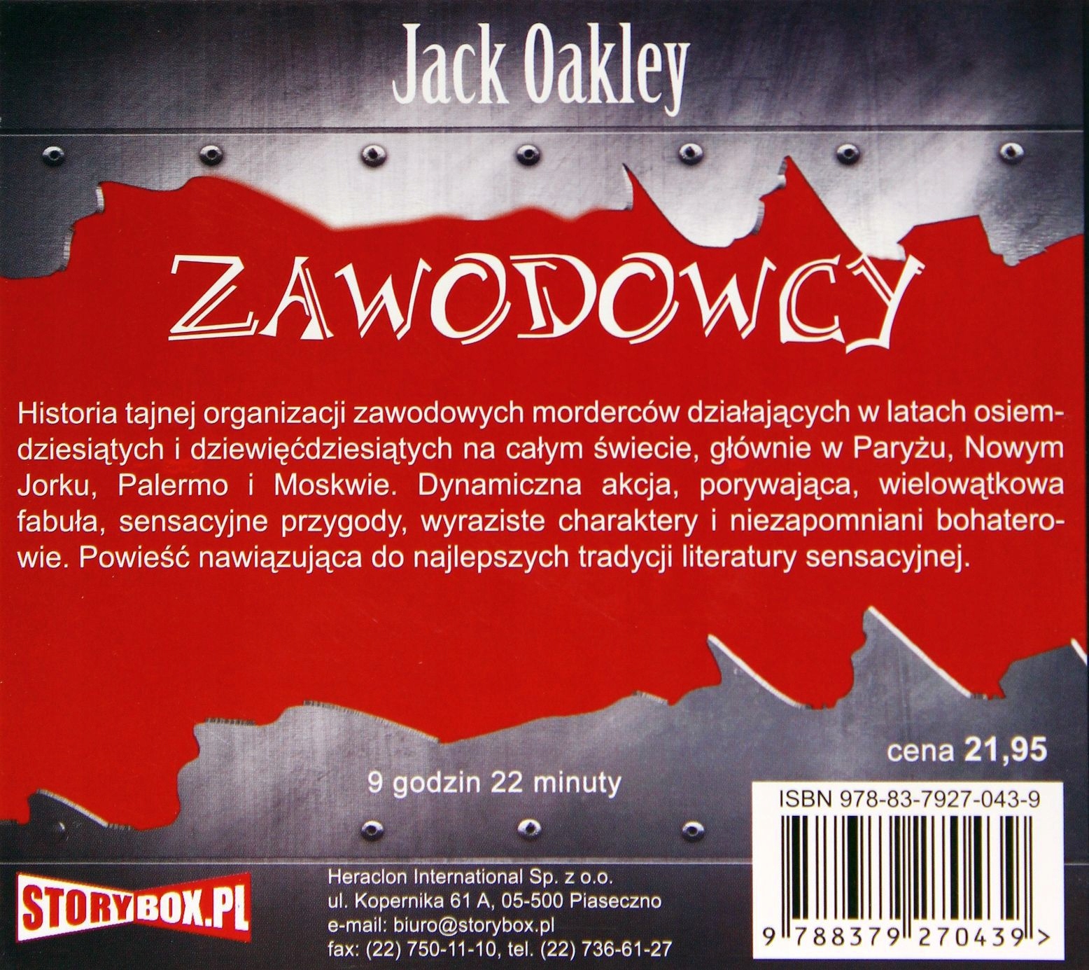 ZAWODOWCY - JACK OAKLEY (DIGIPACK) [AUDIOBOOK] Stan opakowania oryginalne