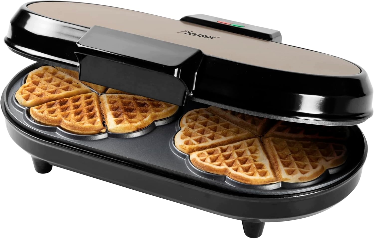 Vaflovač Na Vafle V Tvare Srdca Bestron 1200 W, Nepriľnavý
