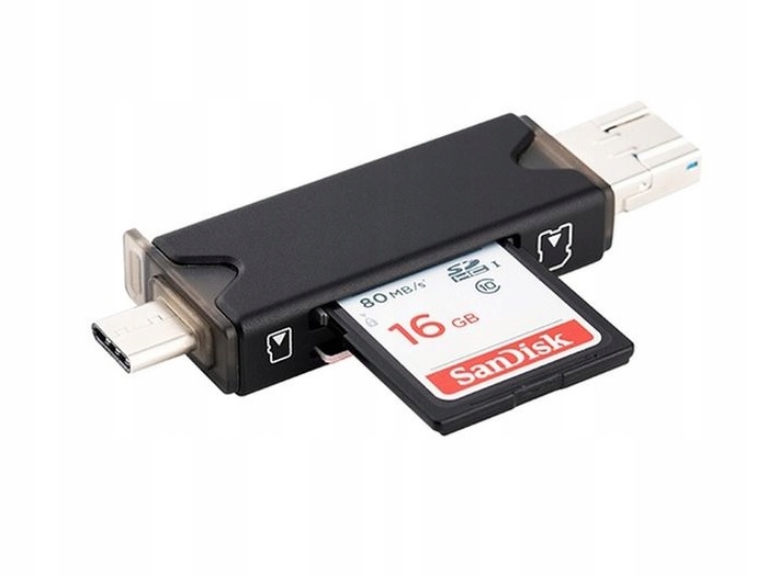 

Czytnik Kart Pamięci 3x Port Usb Micro Usb Usb-c