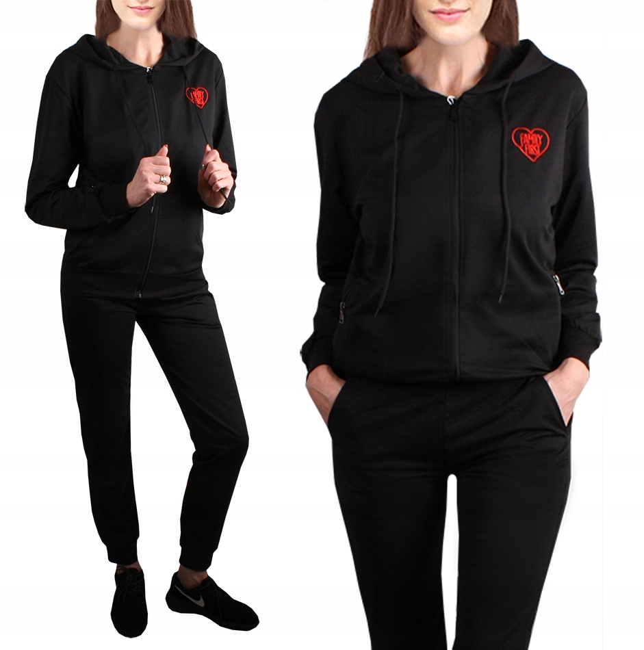 DRES DAMSKI SPODNIE+BLUZA kaptur 251 black XL/2XL