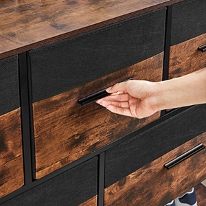 Komoda, szafka, 5 szuflad o szerokości, rustykalny brąz DU09501B Montaż meble do samodzielnego montażu