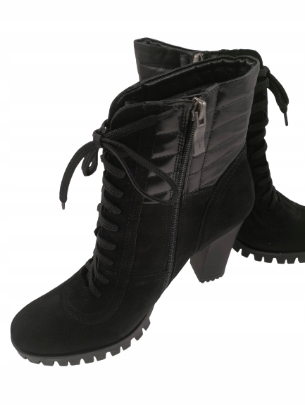 Dámské kotníkové boty na podpatku černé, velikost 40, Marco Shoes