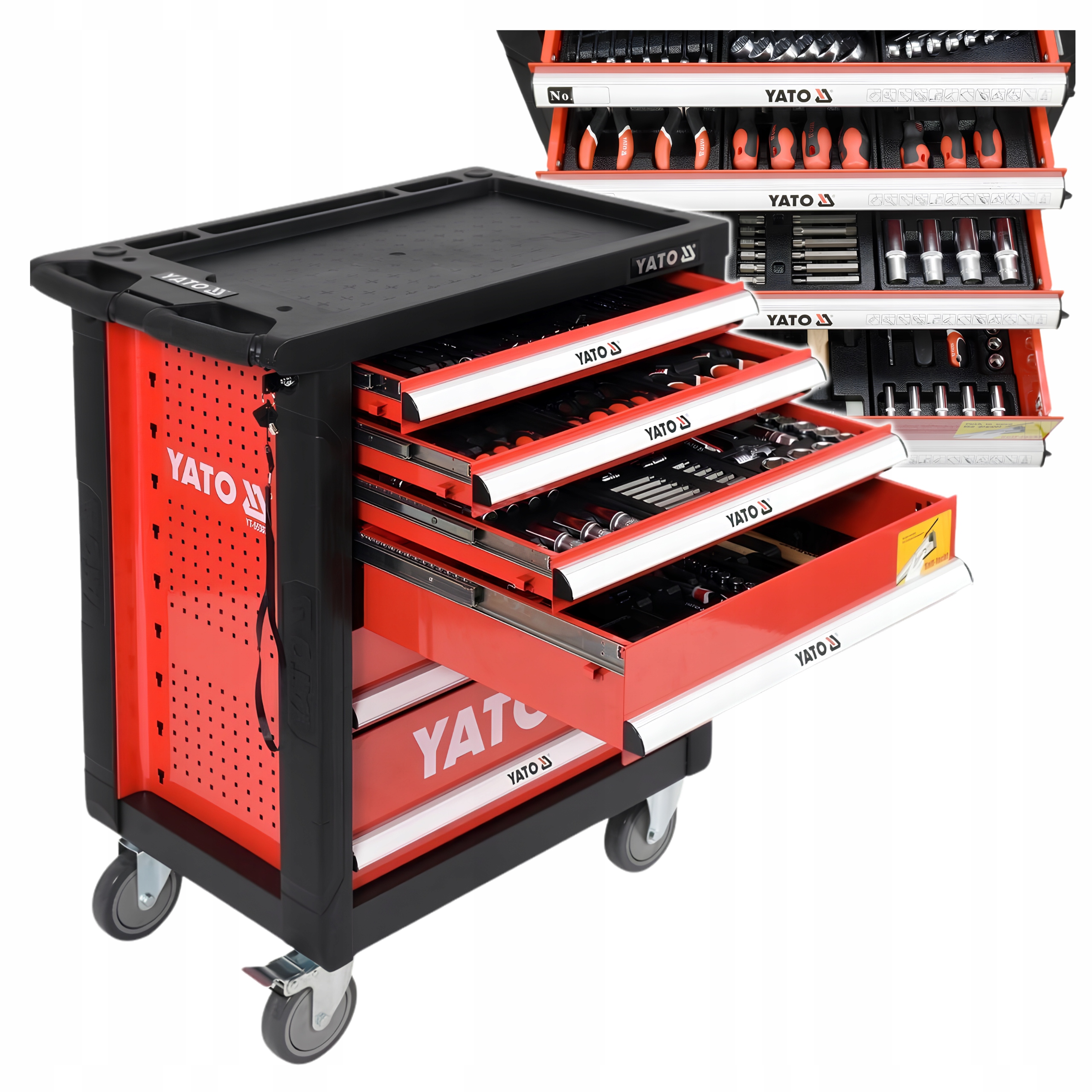 Nástrojová skříň s vybavením Yato Dílenský vozík 185 kusů nářadí