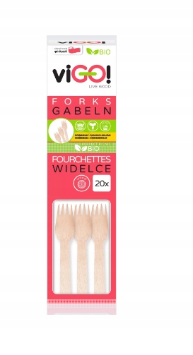 Vigo widelce drewniane 20 sztuk