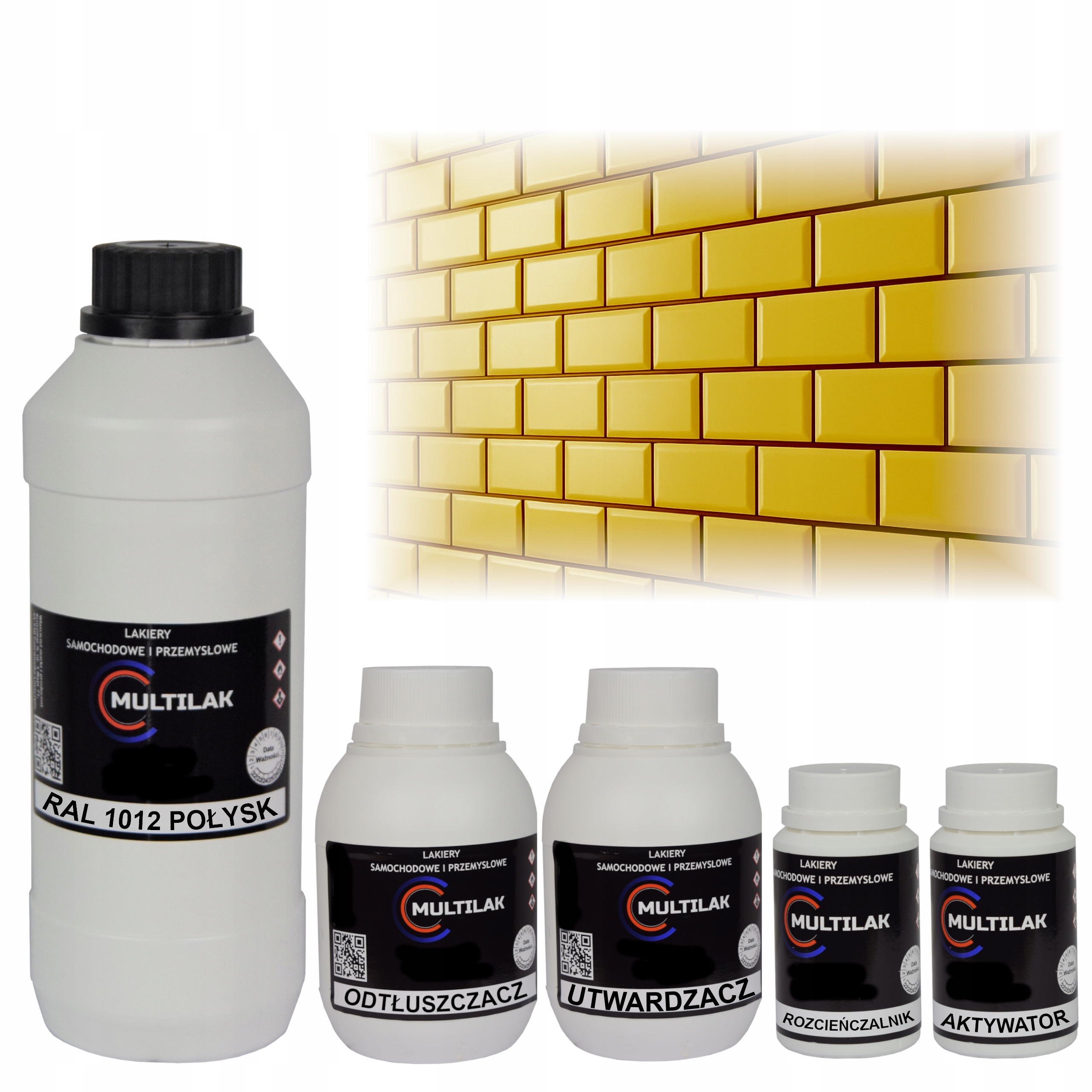 Lak farba Ral 1012 na glazúru dlaždíc a dlaždíc na valček, štetec 1L Lesk