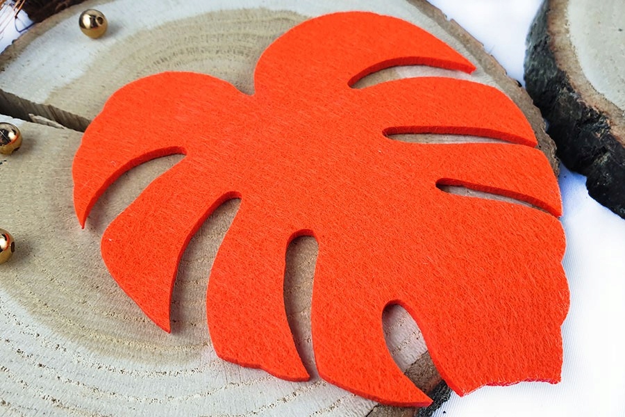 

Liść Monstery Serweta filcowa 400mm Pomarańcz