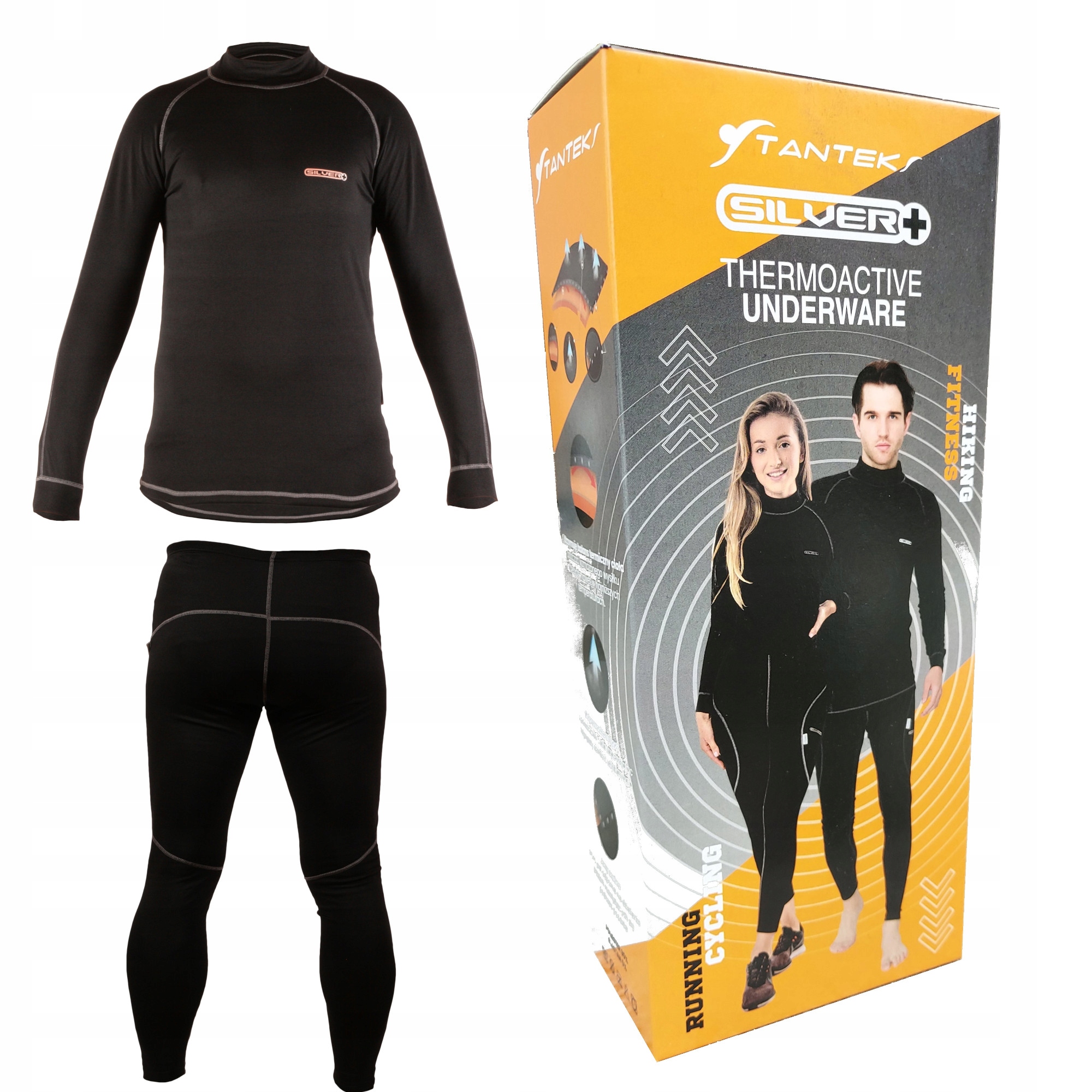 Bielizna Termoaktywna Męska Komplet Odzież Termiczna Zestaw Na Rower Zimę L