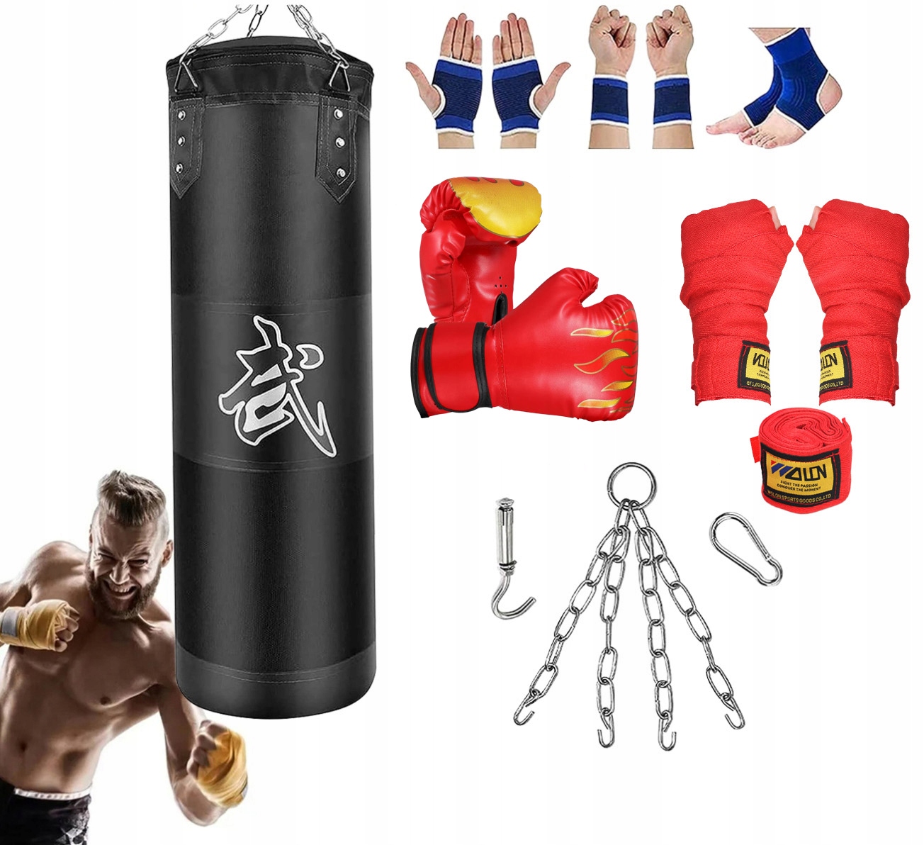 Adult Boxing Punching Bag 120cm Hanging Bag Complimentary Kit