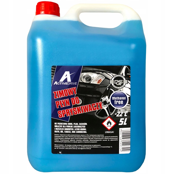 ZIMOWY ZESTAW PŁYN DO SPRYSKIWACZY 5L 2x ODMRAŻACZ DO SZYB LUSTEREK 1000ML Producent Active Drive