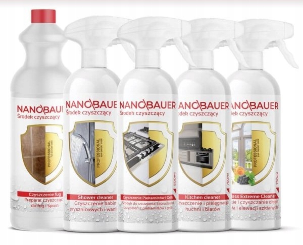 Nanobauer Płyn do mycia kabin prysznicowych piekarnika okien fug Zestaw
