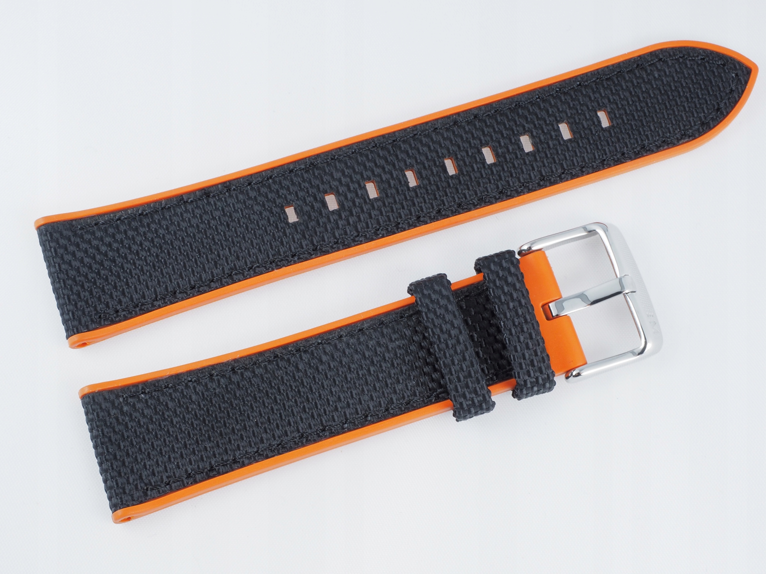 Pásek Morellato Net odolný černo-oranžový 22 mm voděodolný