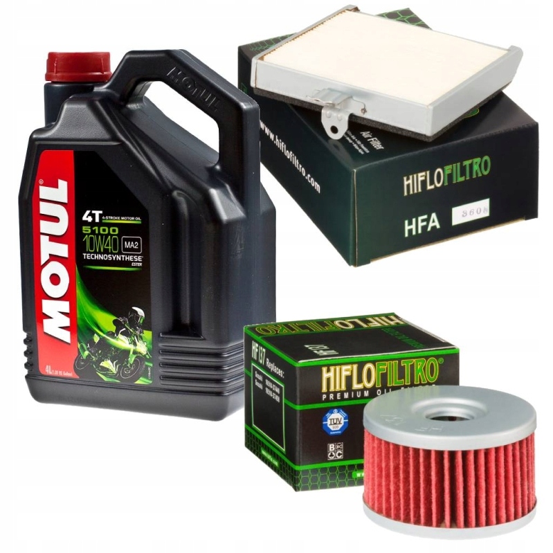 Zestaw filtrów Hiflo olej Motul 5100 Suzuki LS650 Savage 86-00 kpl.