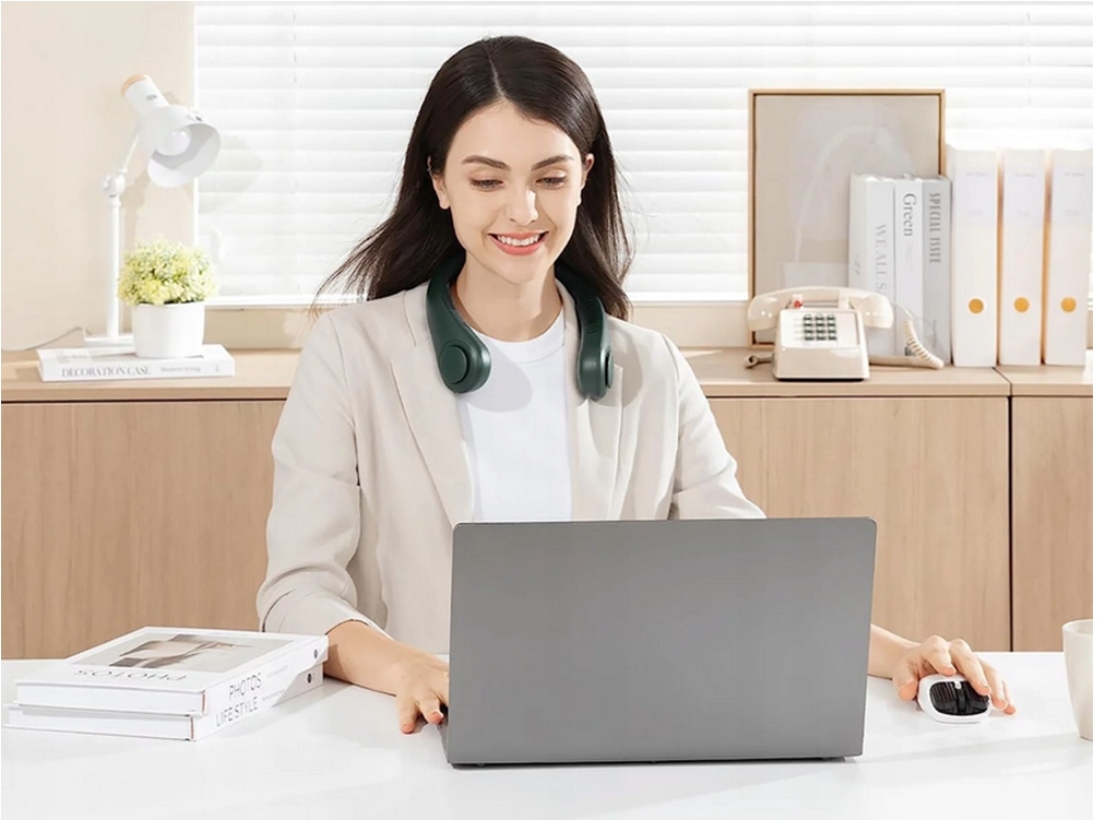 WENTYLATOR WIATRAK NA SZYJĘ PRZENOŚNY KLIMATYZATOR BEZPRZEWODOWY AKUMULATOR Zasilanie akumulatorowe