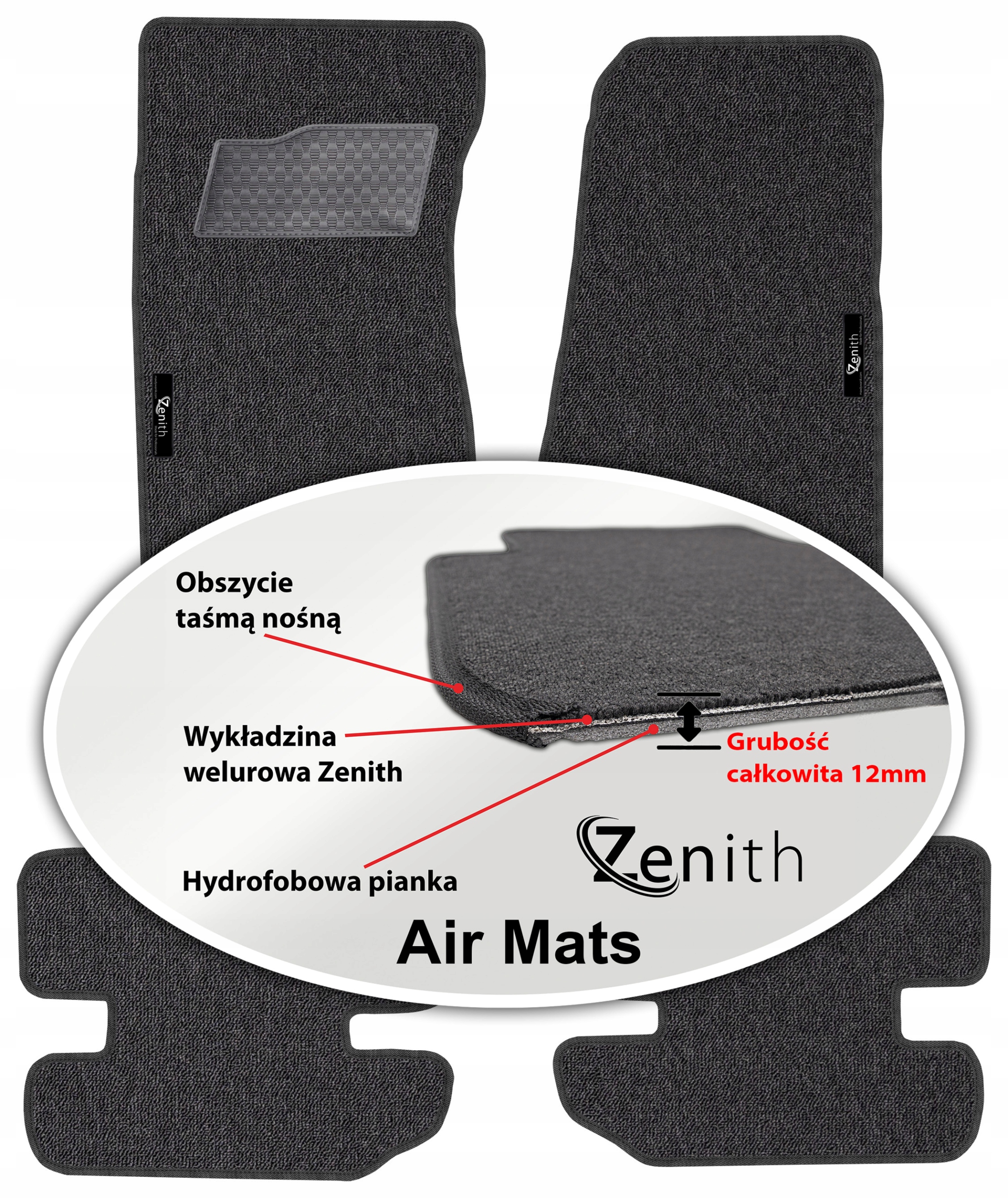Jeep Wrangler II 2D 2007-2011 Velúrové koberčeky do auta Zenith Air Mats