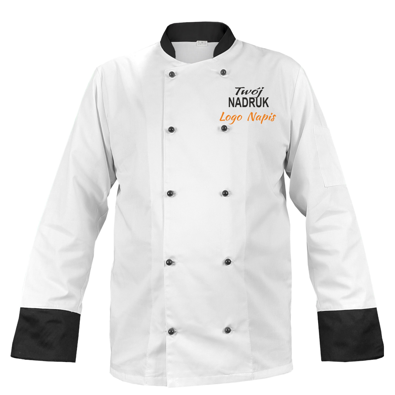 Mikina Kitel bílá s vložkami a vaším potiskem loga, velikost M