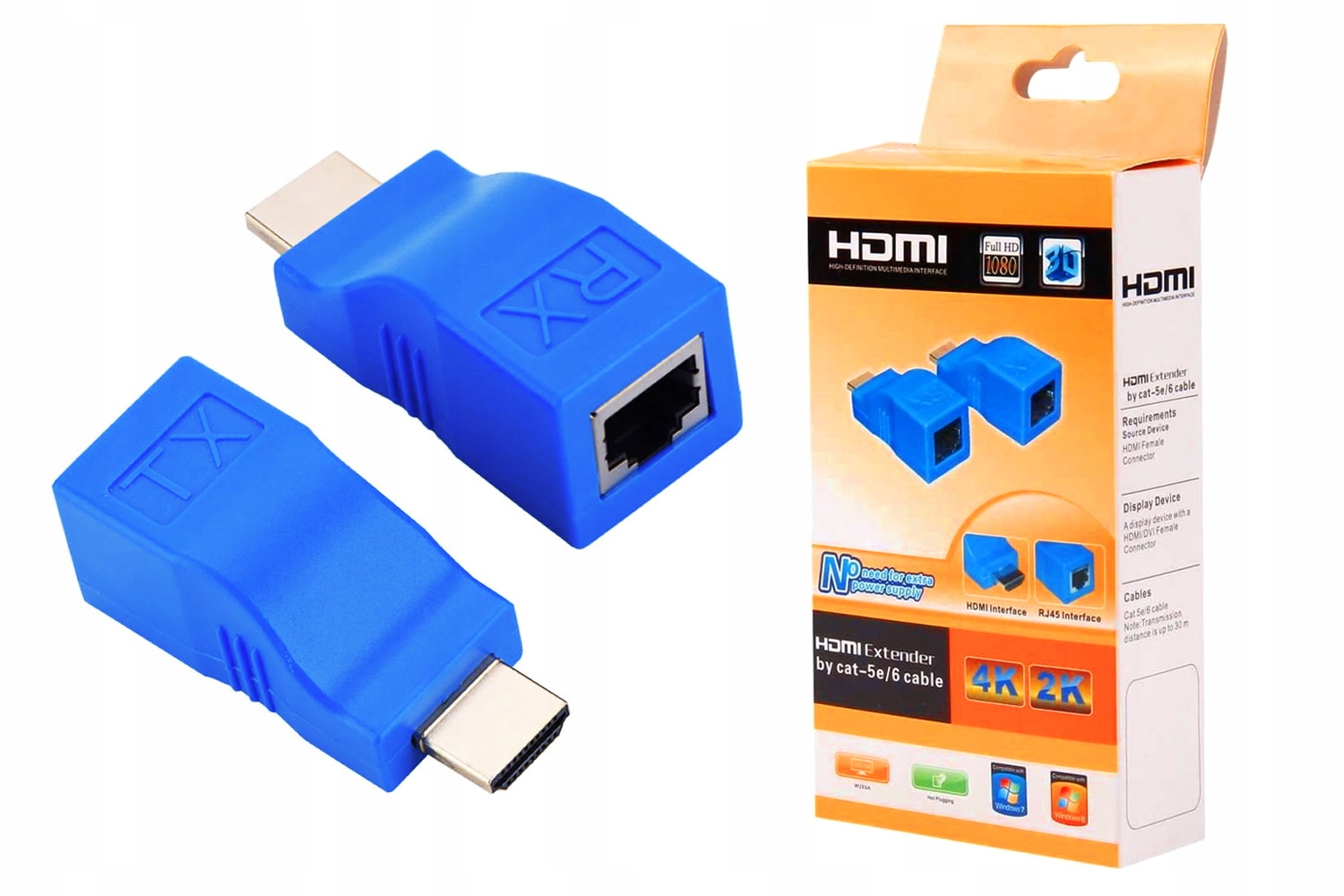 

Extender Hdmi Przez Złacze RJ45 Cat 5E/6 30M Lan