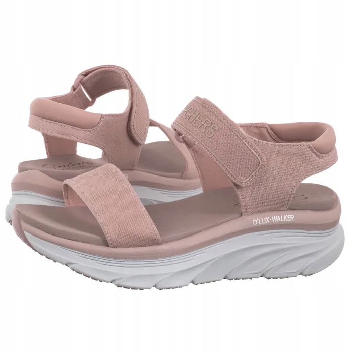 Dámské sandály na podpatku Skechers D'Lux Walker New Block Růžové