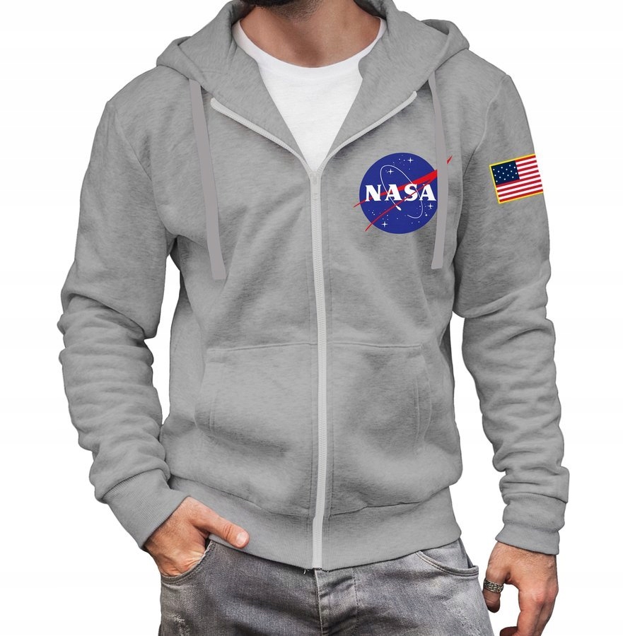 

Nasa bluza męska Rozpinana z kapturem szara S