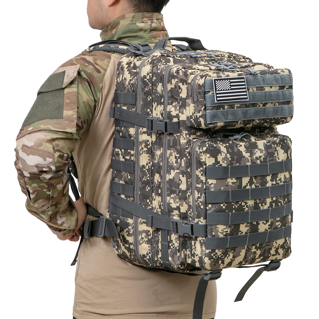 QT&QY Plecak Taktyczny 45L Wojskowy Męski Molle Na Wędrówki i Trekking — miniatura 4