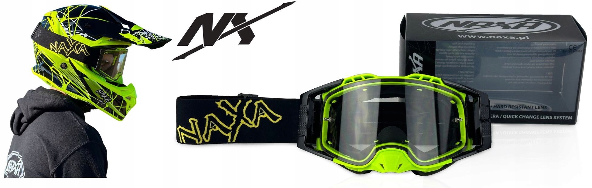 Naxa Prémiové Motocyklové Brýle Odnímatelný Tvrdý Hledáček Antifog