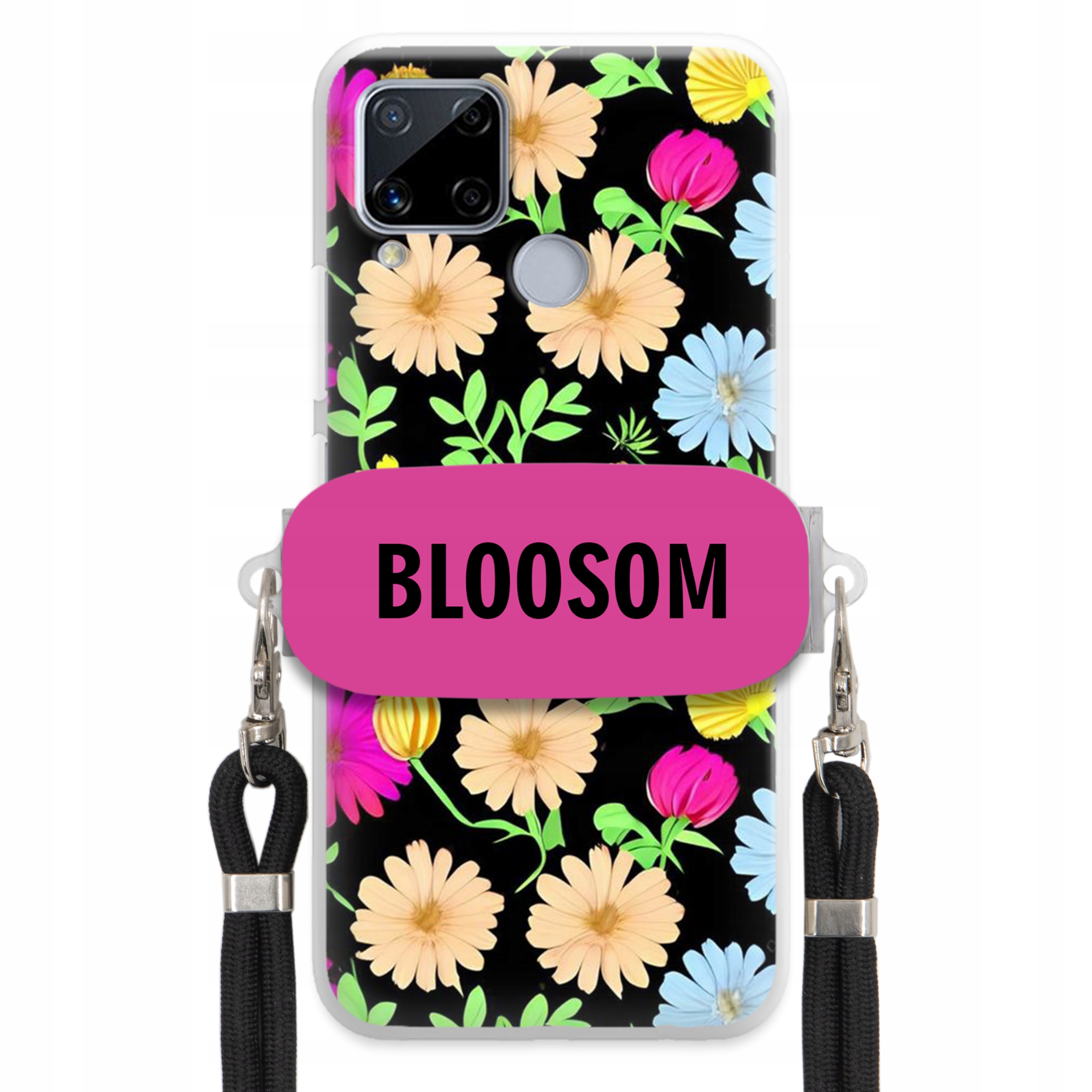 Pouzdro Držák Crossbody pro Realme C15 Kryt Case Květiny Bloosom Flower