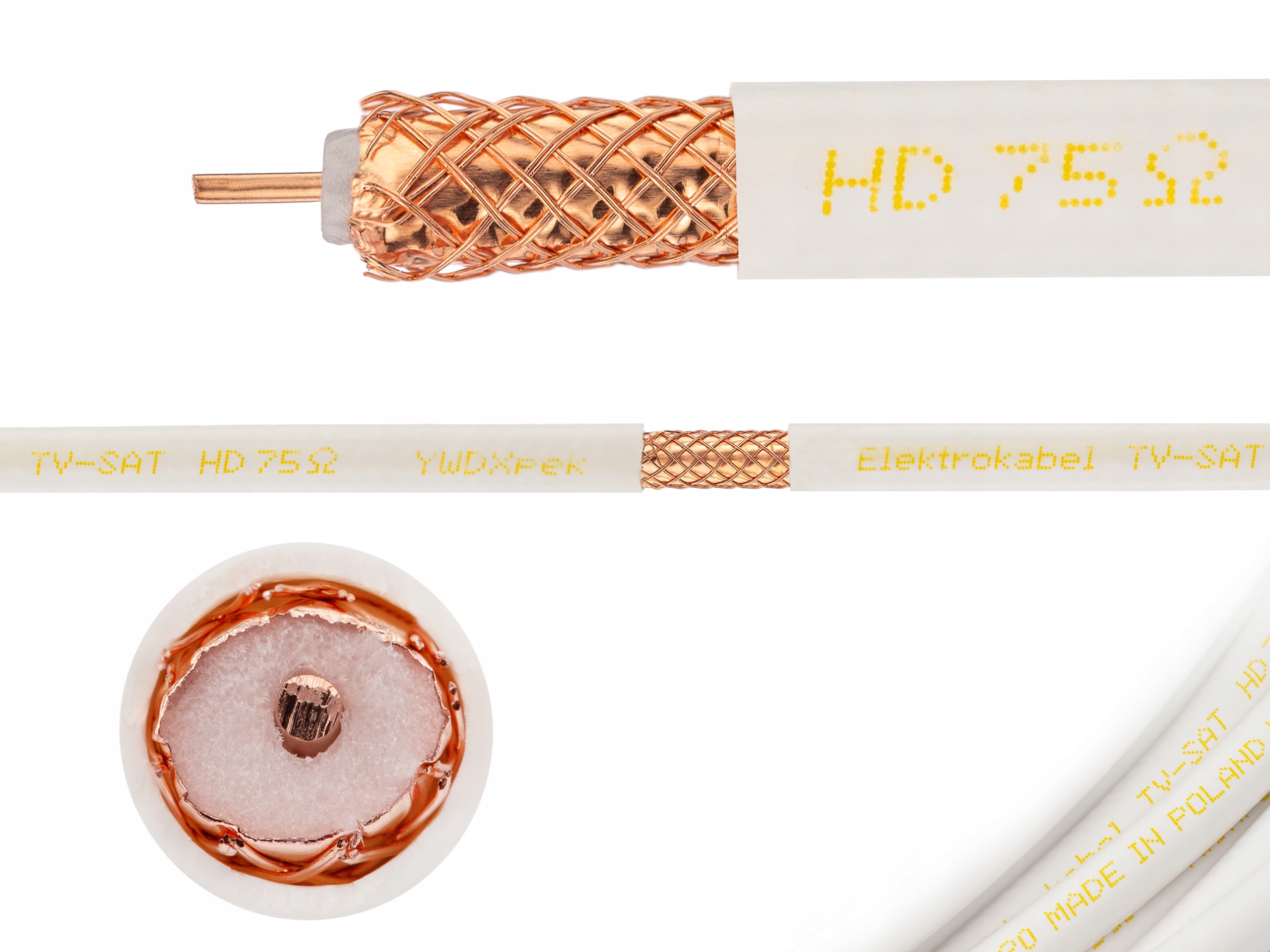 Kabel koncentryczny antenowy TV/SAT HD-1000 100m Długość kabla 100 m