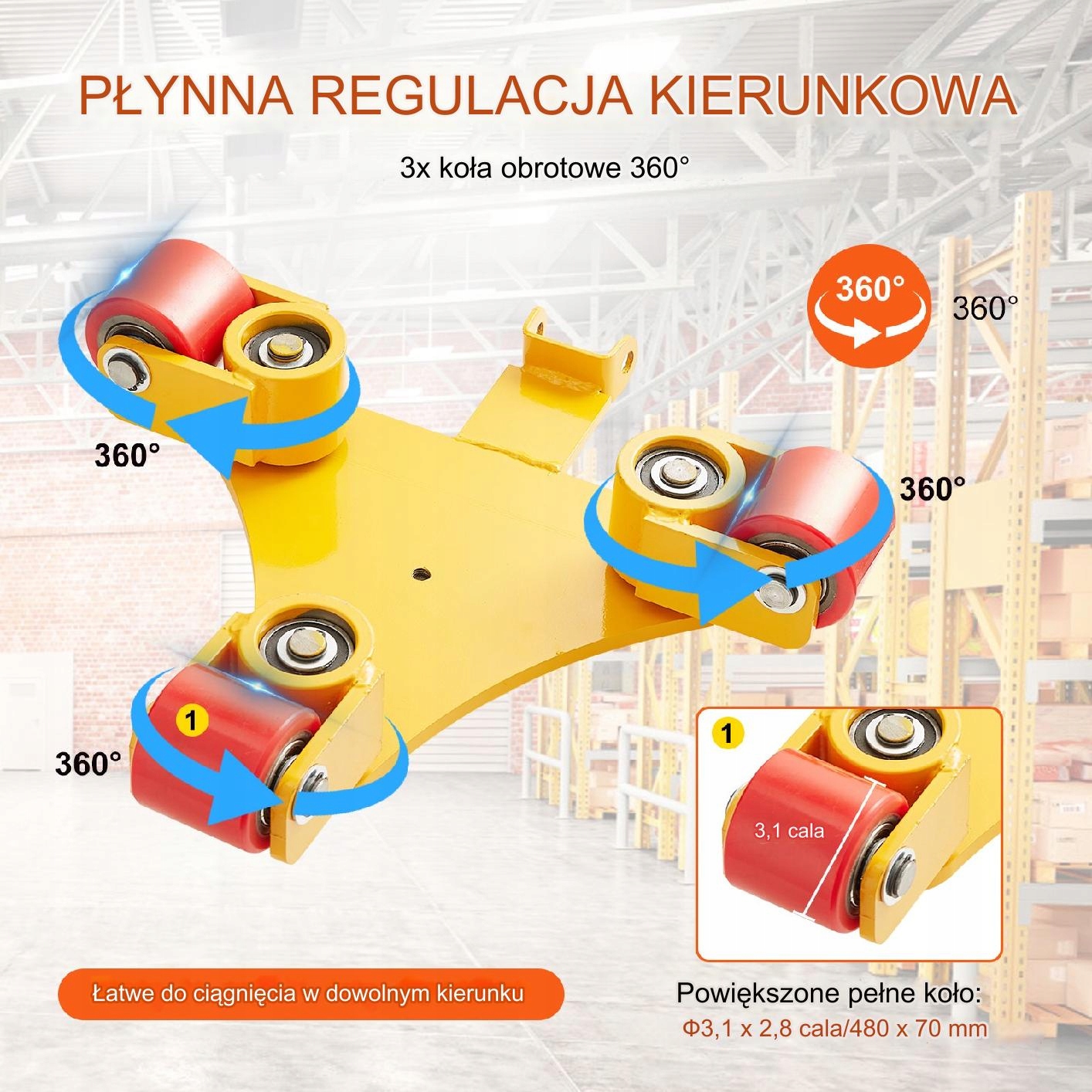 Podnośnik Rolka Transportowa 3 T Kod producenta Vevor