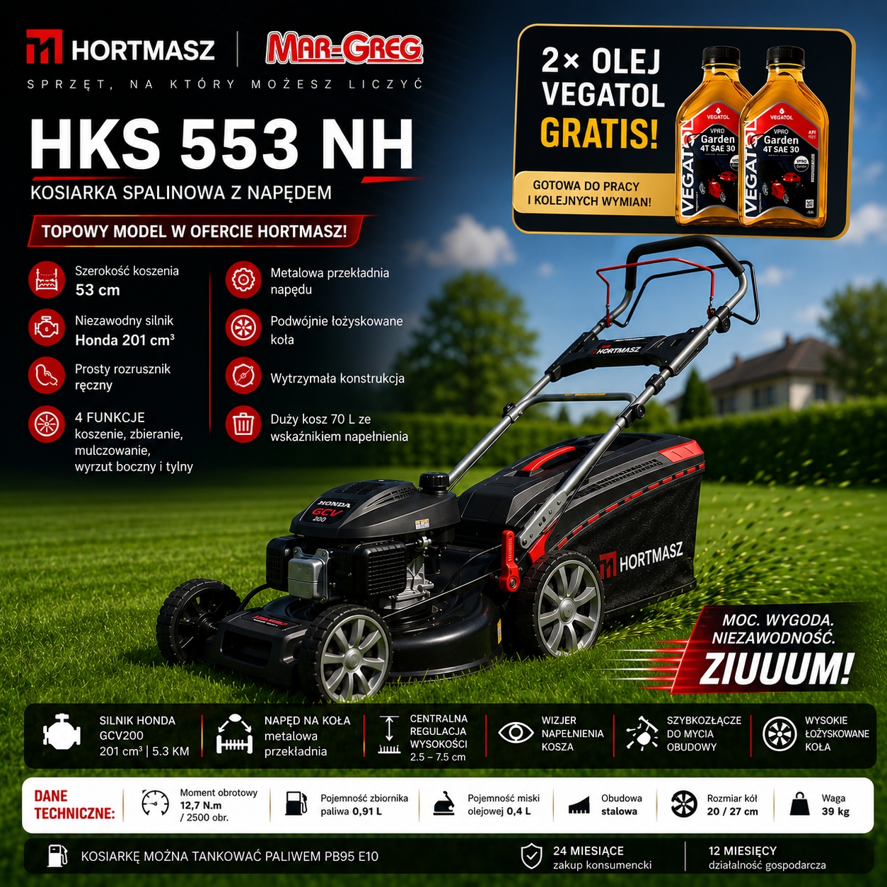 Kosiarka spalinowa Honda Hks 553 Nh Olej Gratis!