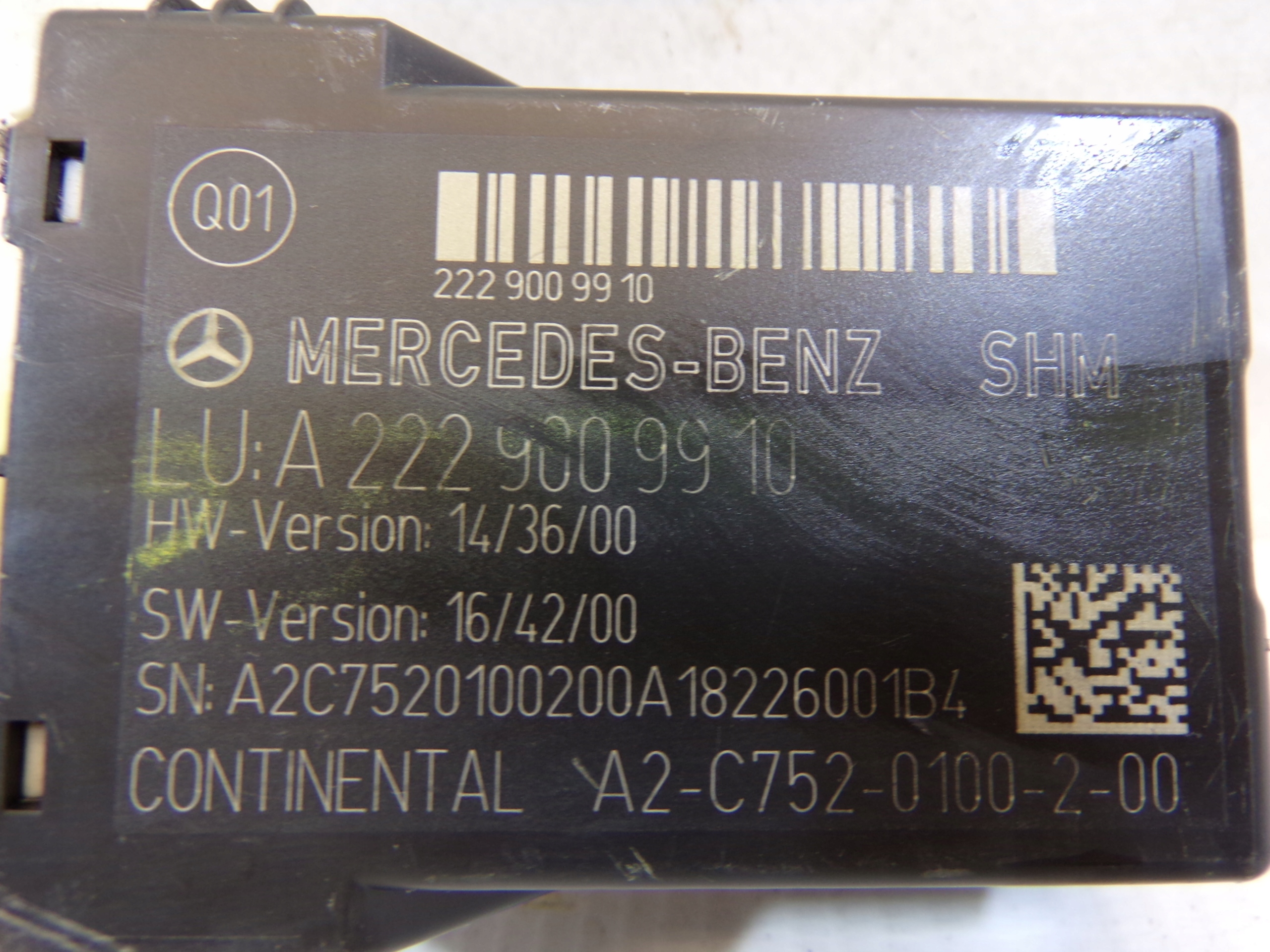module control unit seat MERCEDES W222 (H)