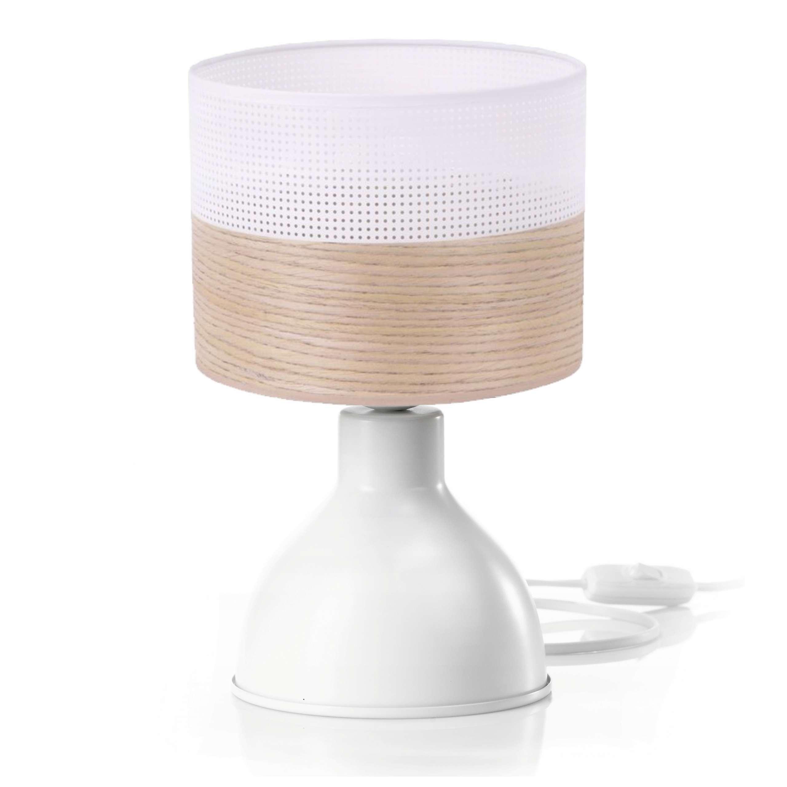 Noční Stolní Lampička Dýha Dub Světlý Stínidlo E27 Led Edison