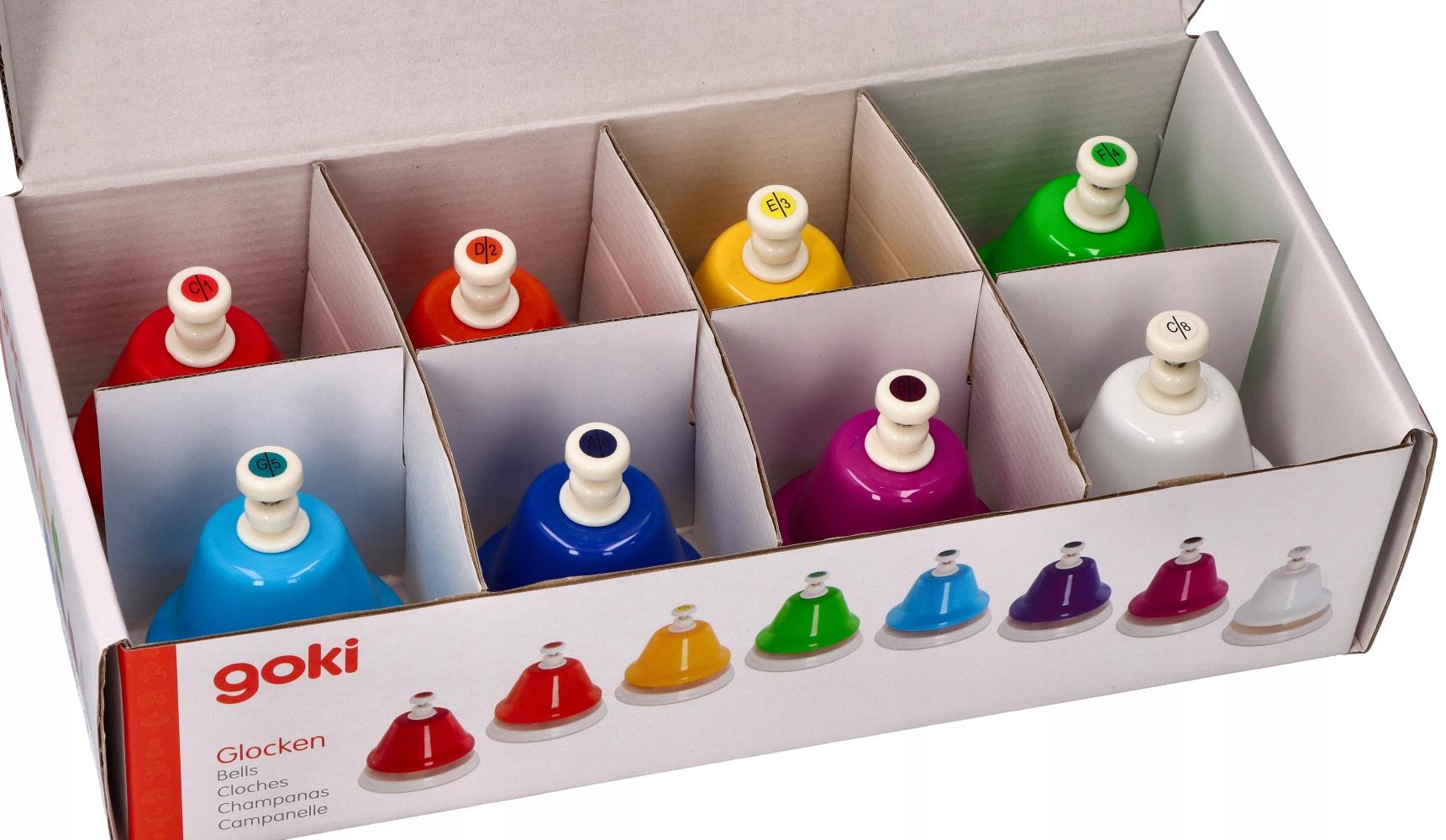 Instrument muzyczny dla dzieci Dzwonki naciskane diatoniczne 8 sztuk