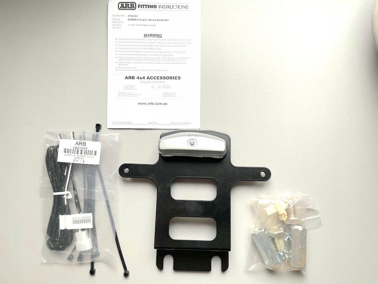 ARB: Relokacja tablicy rejestracyjnej Jeep Wrangler JL Producent ARB