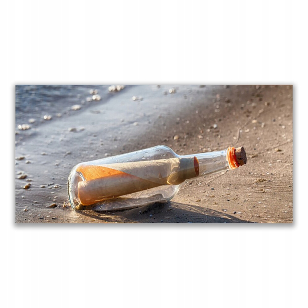 

Fotoobraz akryl 120x60 List Butelka Plaża Sztuka