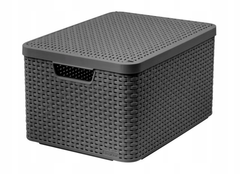 

Koszyk Curver Szary Pojemnik Z Pokrywką Pudełko L