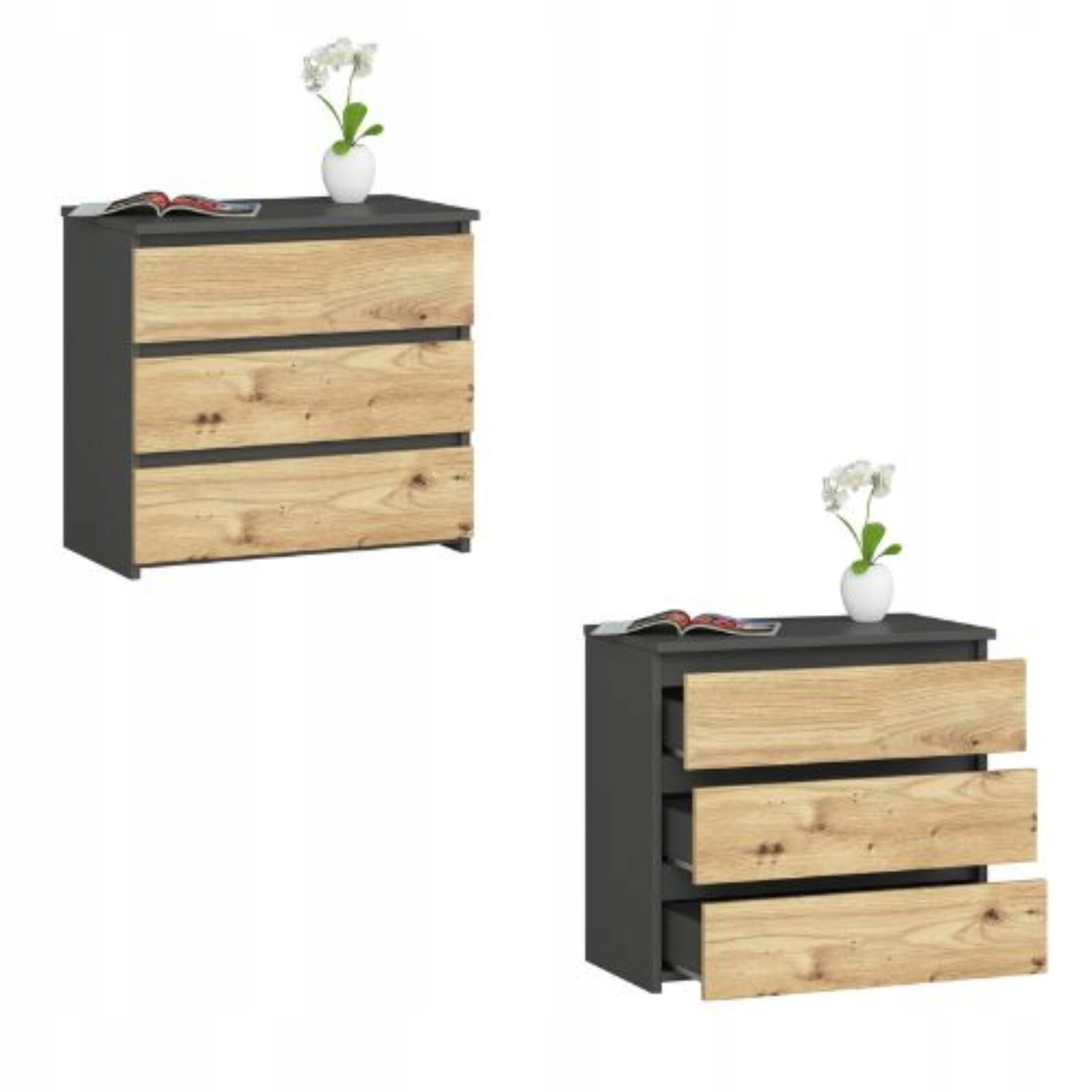 Nočná skrinka CL3 grafit-artisan sivý nočný stolík 60 cm Akd