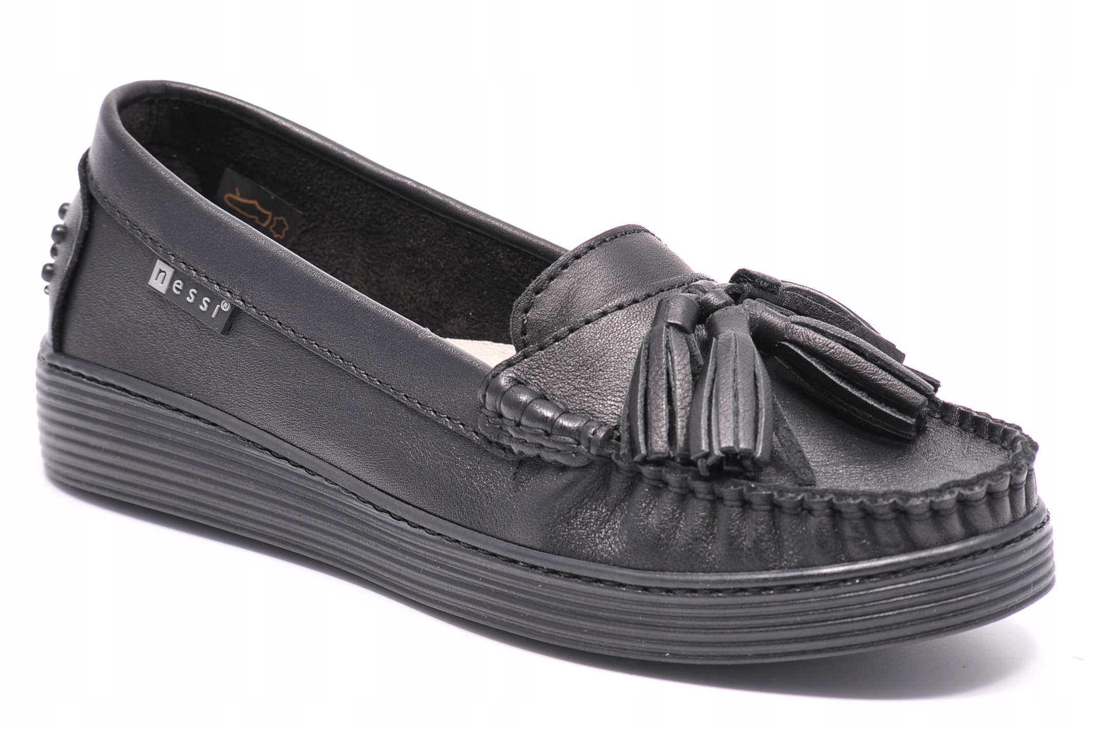 Nessi 18309 Černé mokasíny 1 Velikost 38