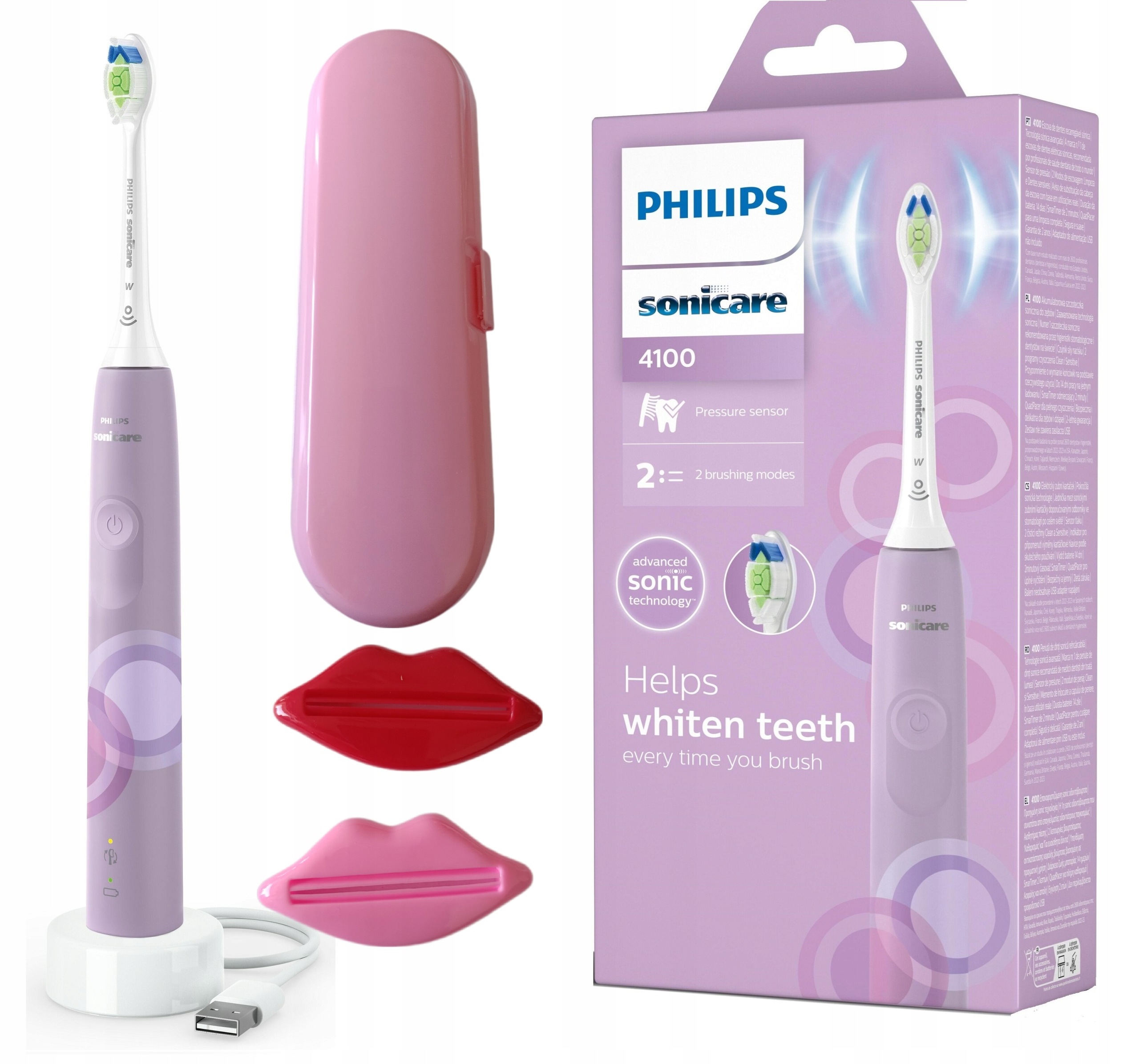 Philips Sonicare Seria 4100 szczoteczka soniczna HX3689/44 Etui