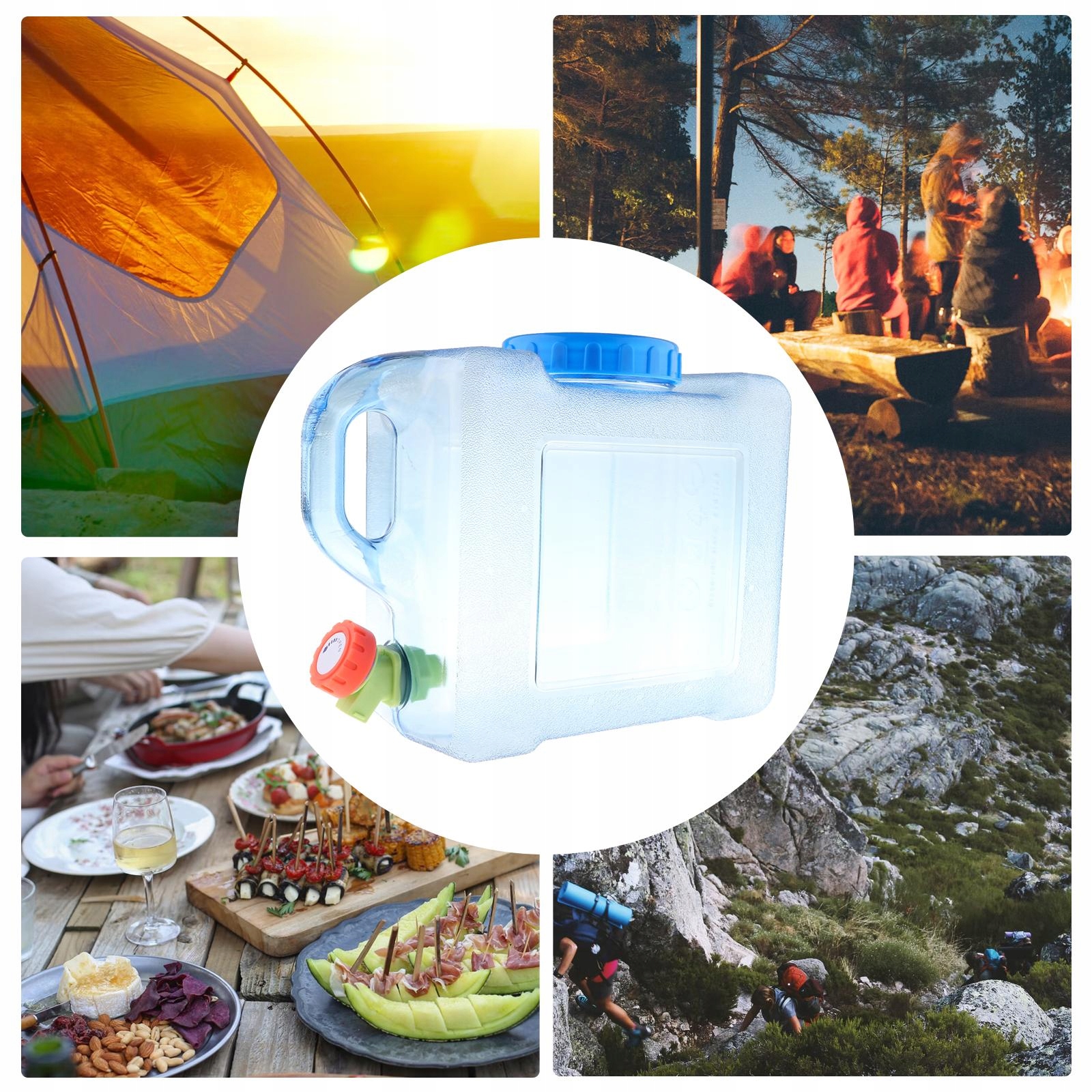 2x 5/8/12L Campingowa butelka na pojemnik na wodę Pojemność 0 ml