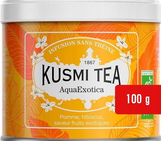 Levně Ovocný čaj Kusmi Aqua Exotica s příchutí manga s jablkem Hibiskusem 100 g