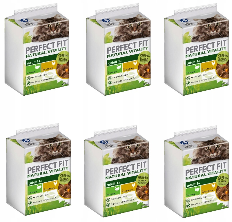 Perfect Fit Natural Vitality s krůtím a kuřecím masem pro kočky 36x50 g