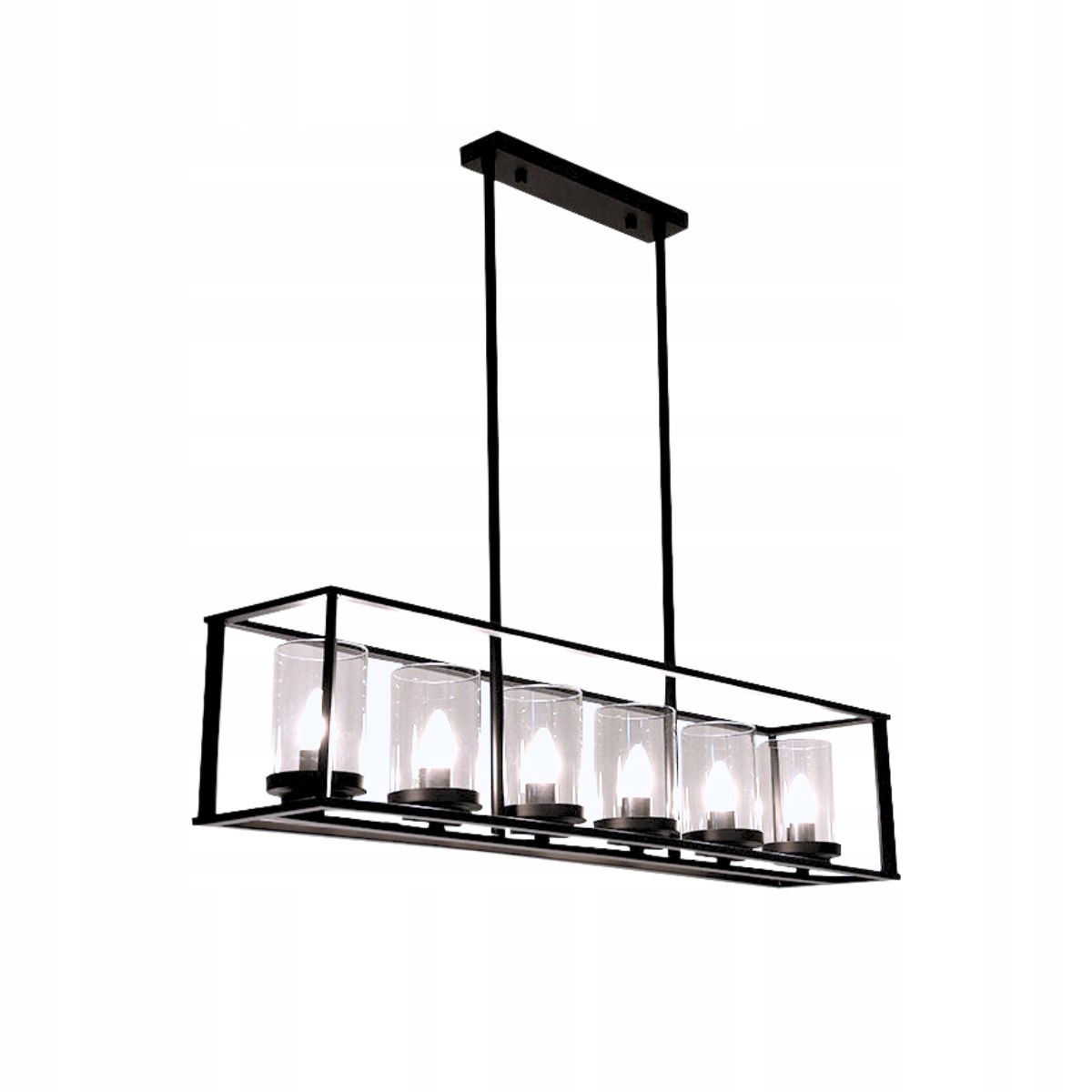 Loftová závěsná lampa Abigali Retro Classic, černá 6xE27