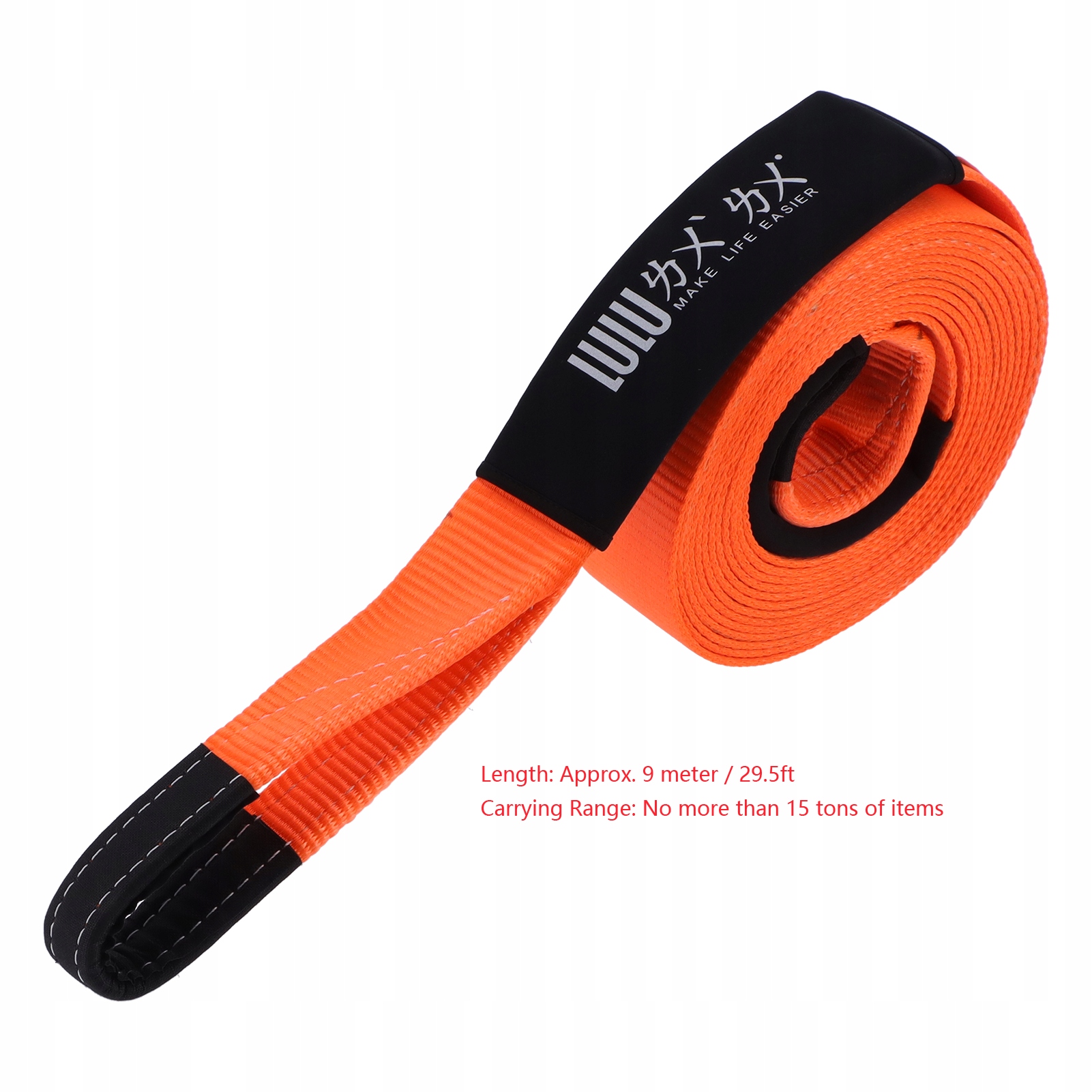 LINKA LINA HOLOWNICZA 6 M 12 TONY POMARAŃCZOWY Uciąg 12000 kg