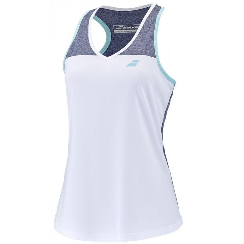 Koszulka Babolat Play Tank Top Girl White/blue Hthr 152