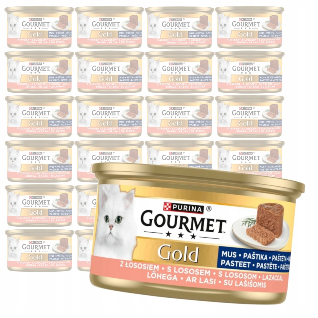 Levně Purina Gourmet Gold Pěna s lososem 24x85 g Mokré Krmivo Pro Kočky