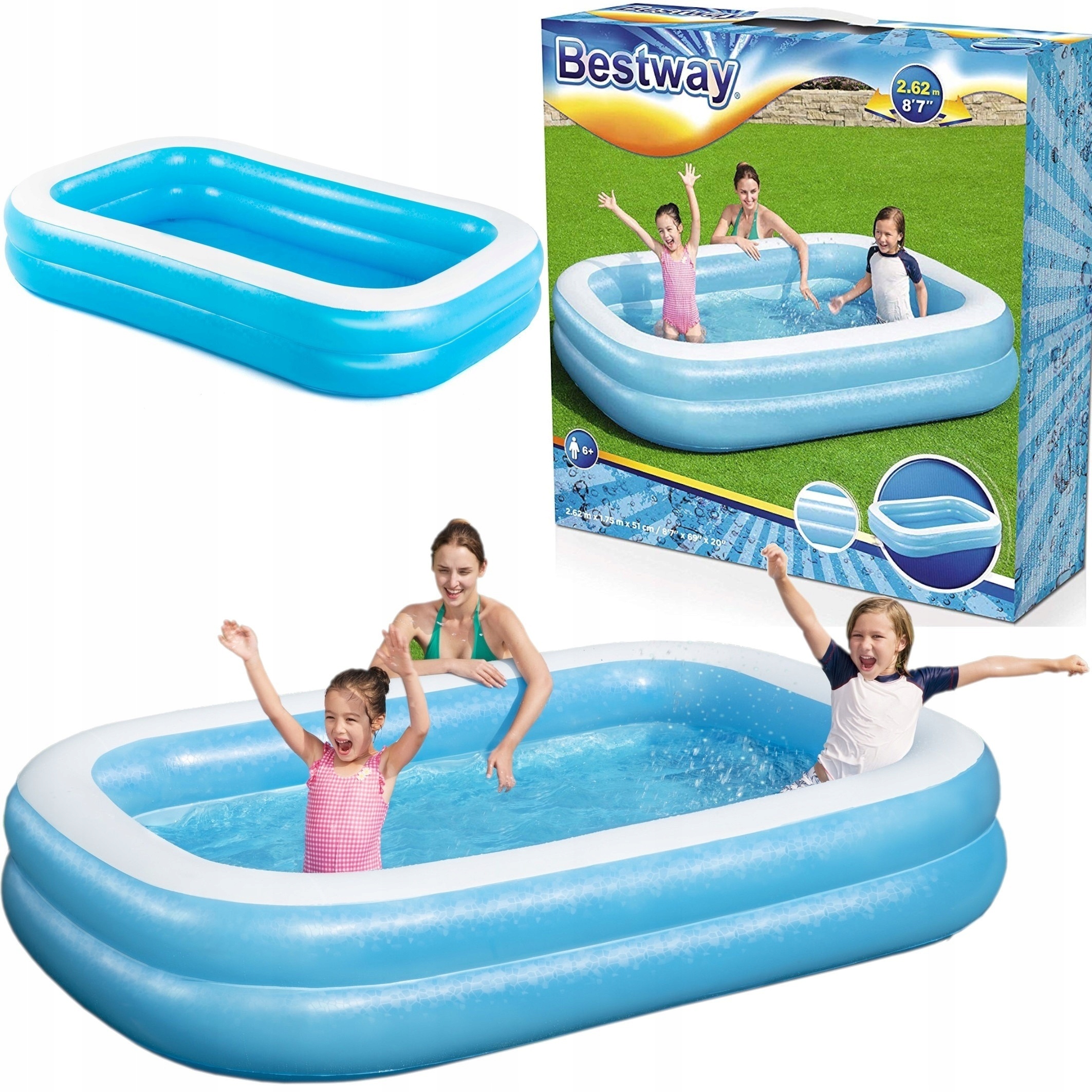 

Duży Basen Rodzinny Ogrodowy Perłowy 262cm Bestway