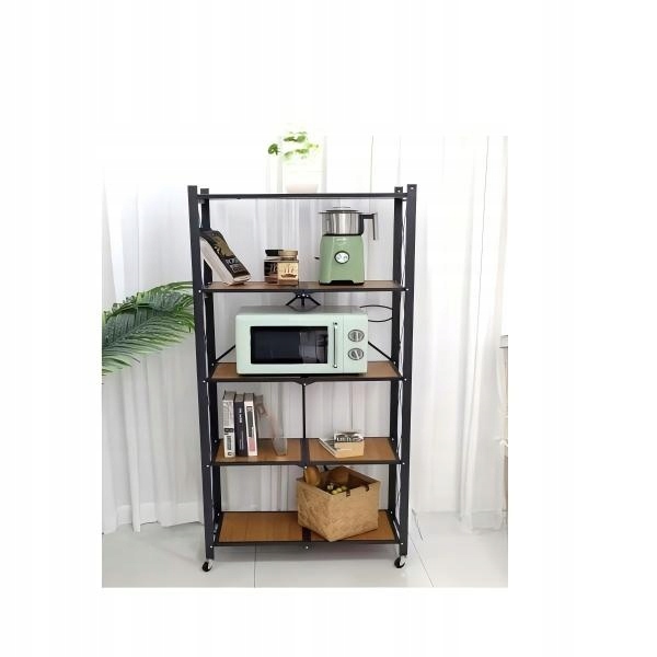 Skladací 5-úrovňový regál na kolieskach – bez montáže